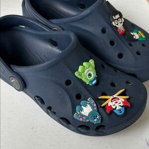 CROCS Kids Navy Slippers with Character Charms
